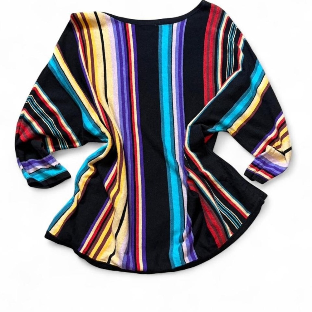 Chaps Multi‎ Colored Striped Lightweight Linen Blend Sweater